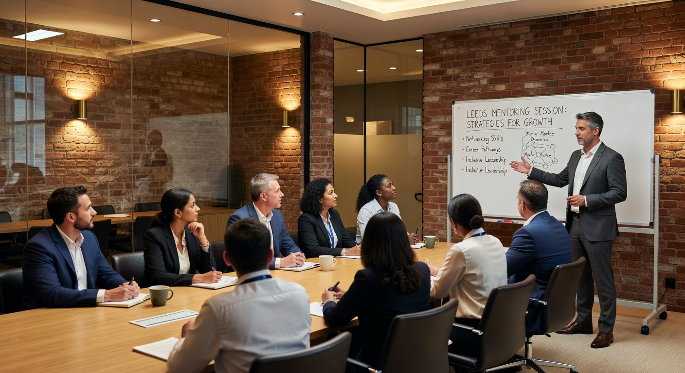 Group mentoring session in Leeds with professionals engaging